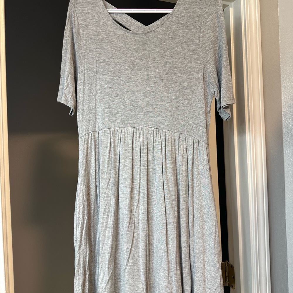 Gray Short Sleeve Dress